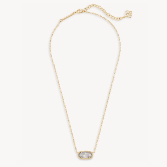 🩶 Kendra Scott Elisa Gold Pendant Necklace in Slate NWT - Picture 2 of 5